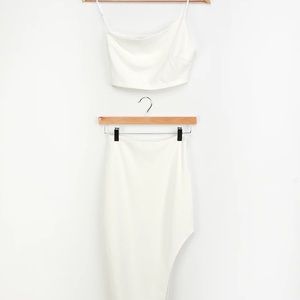 Lulus White Two-Piece Bodycon Midi Dress